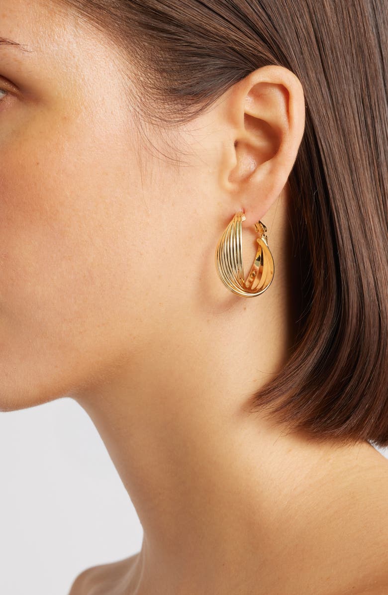 Set & Stones Lana Hoop Earrings, Alternate, color, Gold