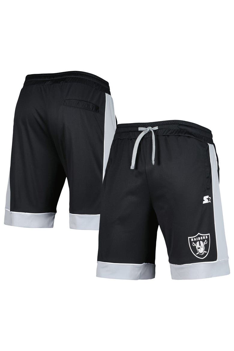 Men's G-III Sports by Carl Banks Black/Silver Las Vegas Raiders Fan Favorite Fashion Shorts, Main, color, Black