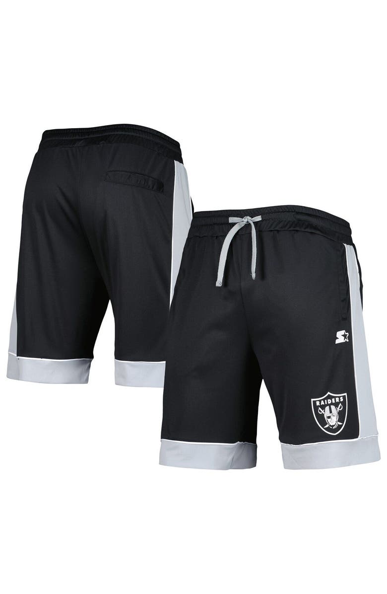 STARTER Men's G-III Sports by Carl Banks Black/Silver Las Vegas Raiders Fan Favorite Fashion Shorts, Main, color, Black