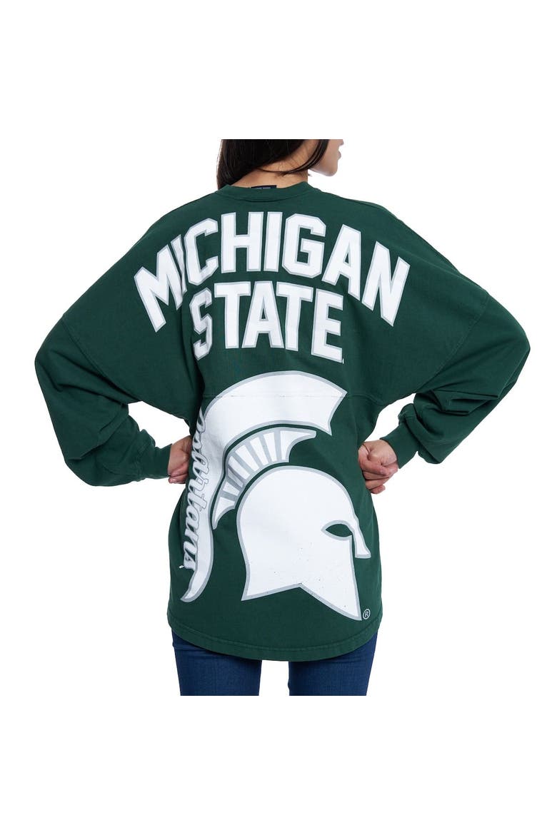 Women's Green Michigan State Spartans Loud n Proud Spirit Jersey T-Shirt, Alternate, color, Hunter Green