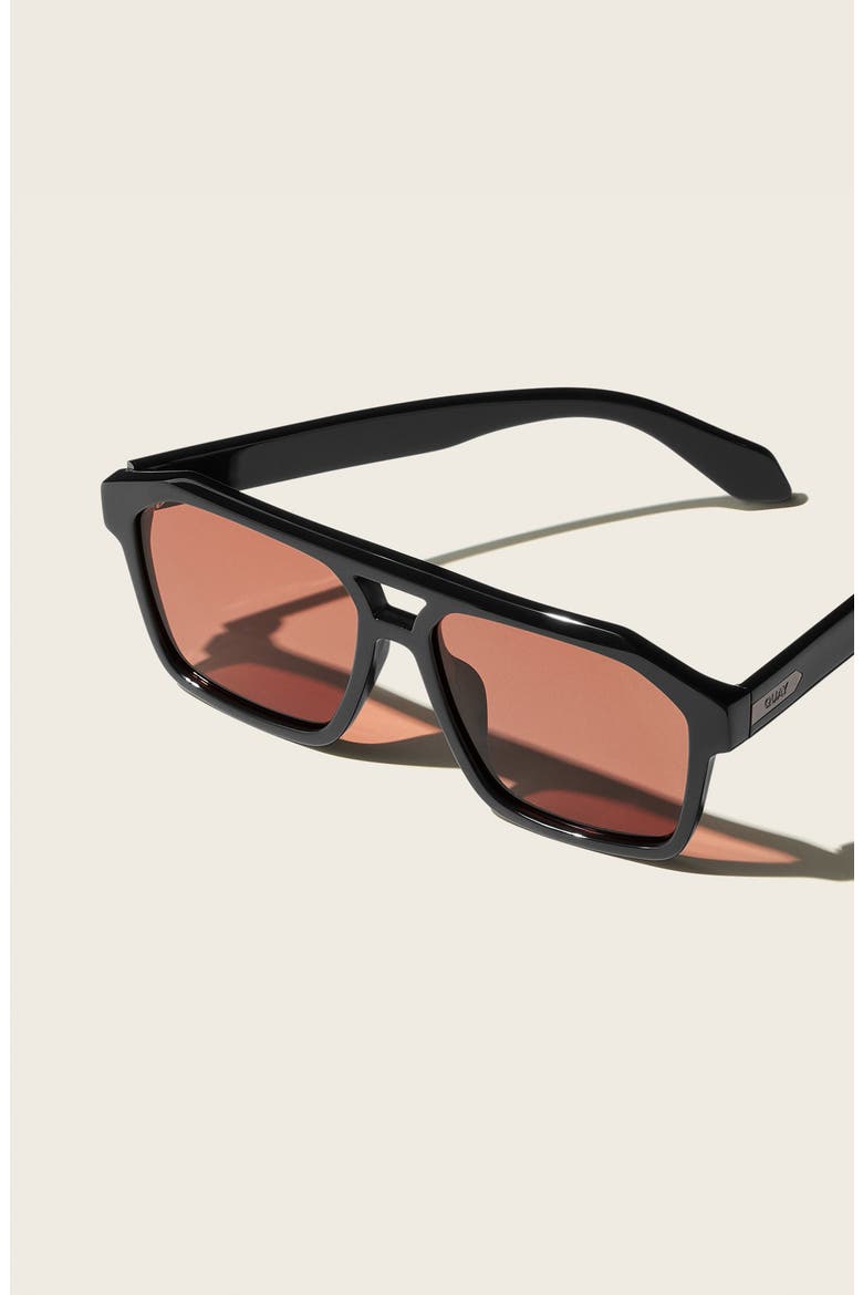 Soundcheck 57mm Polarized Aviator Sunglasses, Alternate, color, BLACK / APRICOT POLARIZED