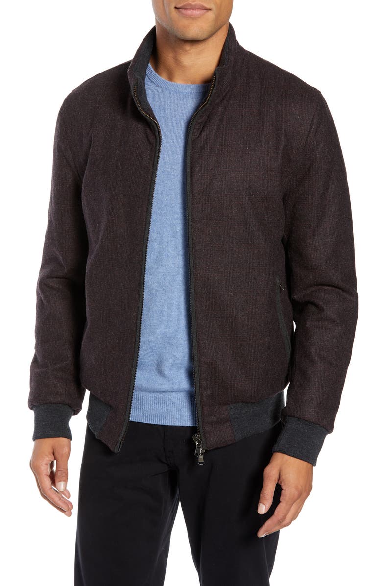 Zachary Prell Palmer Wool Blend Bomber Jacket, Main, color, 