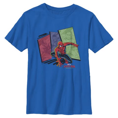 Boy's Spider-Man Brand New Day Villains Halftone Panels  Graphic T-Shirt