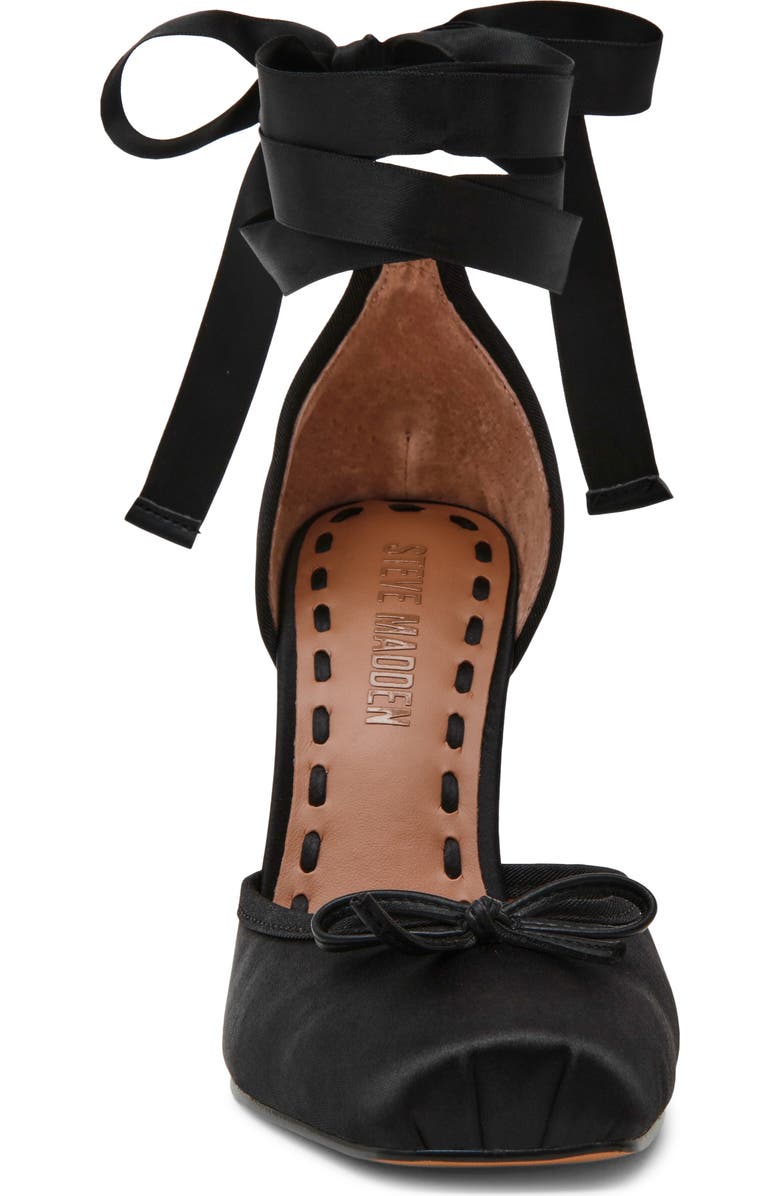 Steve Madden Larina Ankle Wrap Pump, Alternate, color, Black Satin