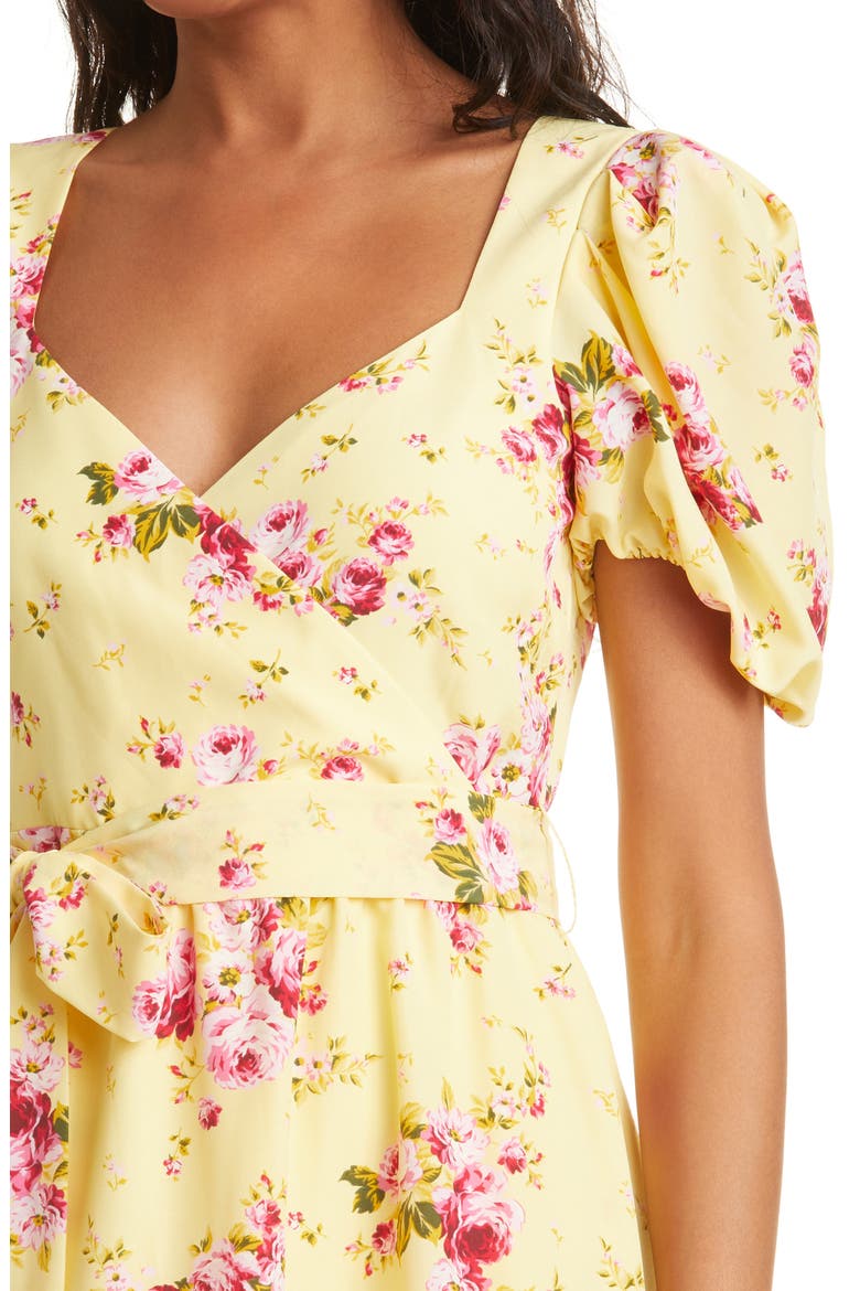 Quinn Floral Belted Minidress, Alternate, color, SNAPDRAGON MULTI