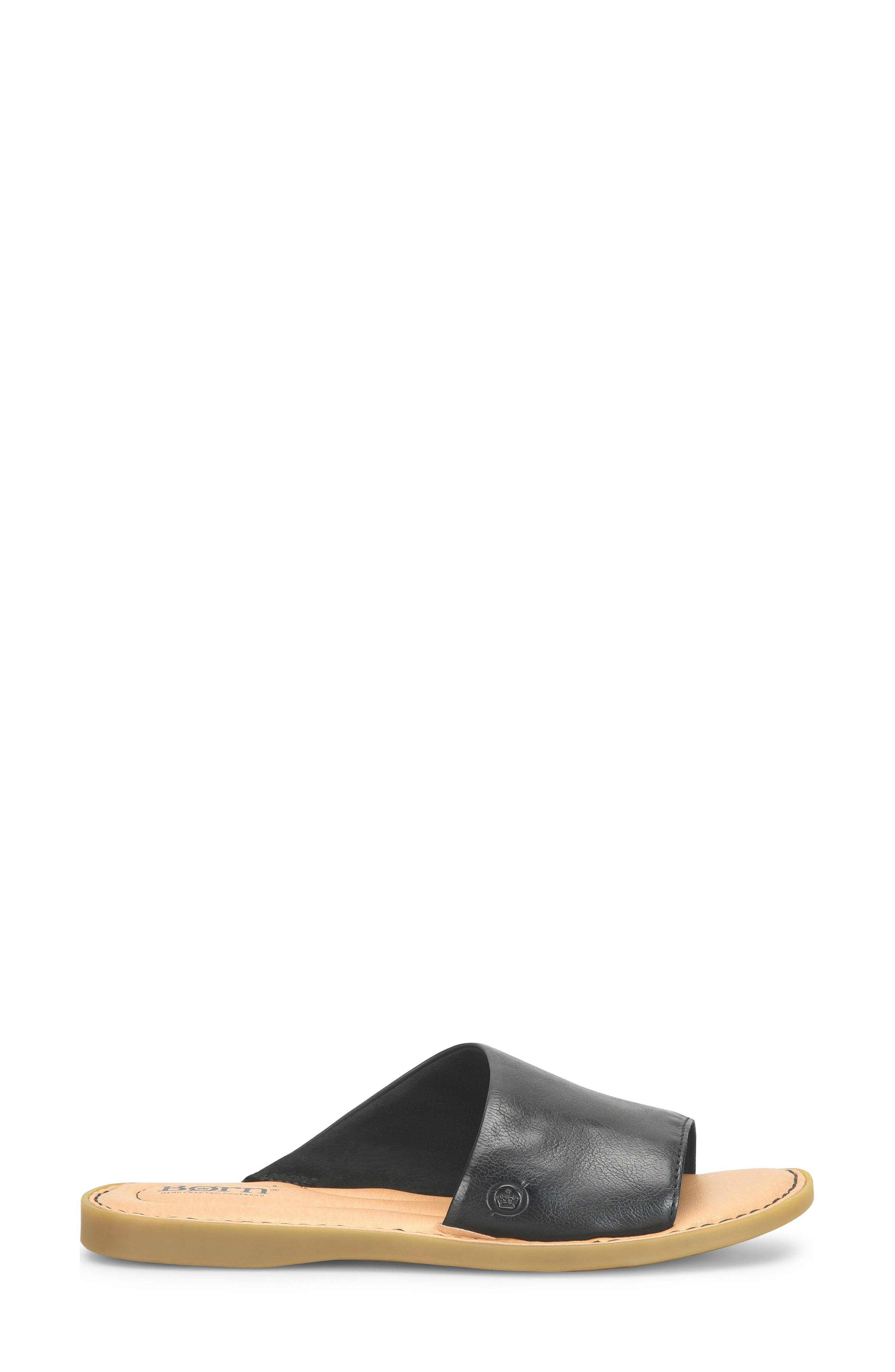 Børn Izabel Slide Sandal, Alternate, color, Black Leather