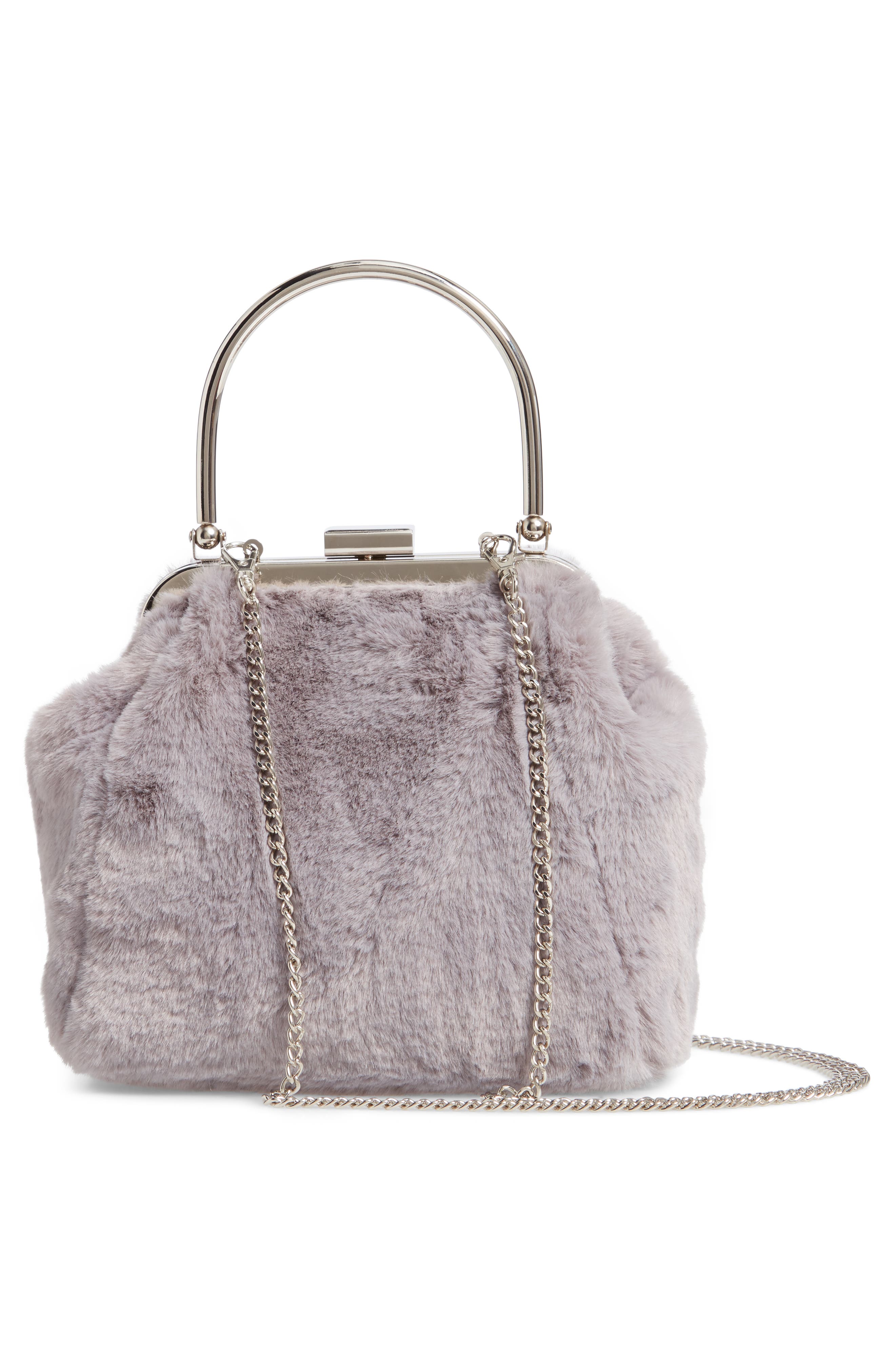 Nordstrom Faux Fur Clutch, Alternate, color, 