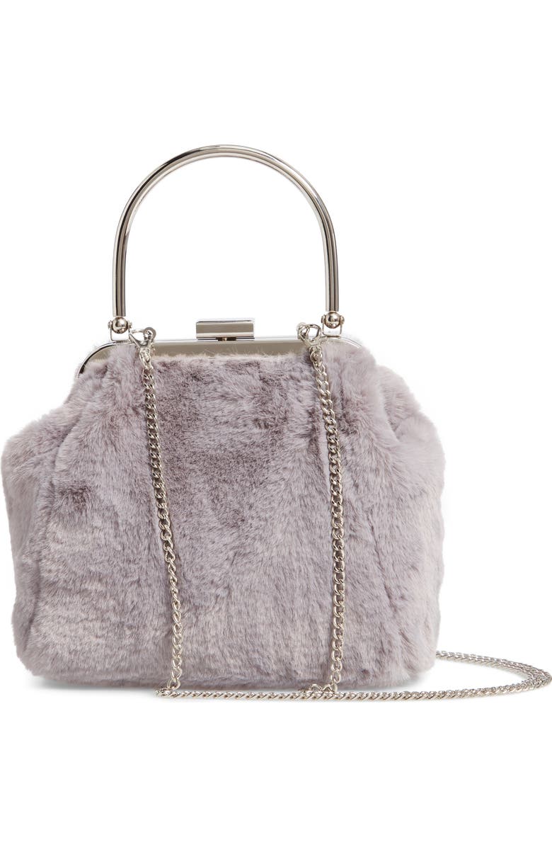 Nordstrom Faux Fur Clutch, Alternate, color,