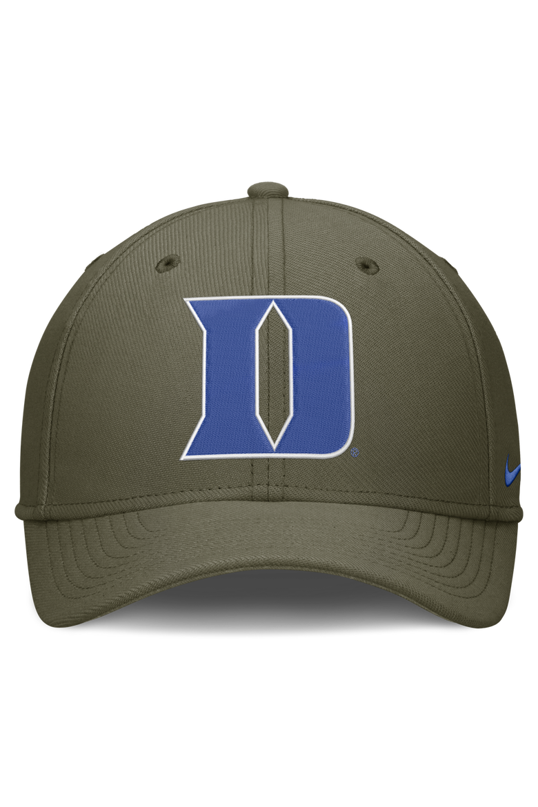 Men's Nike  Olive Duke Blue Devils Primetime SwooshFlex Dri-FIT Hat, Alternate, color, Olive