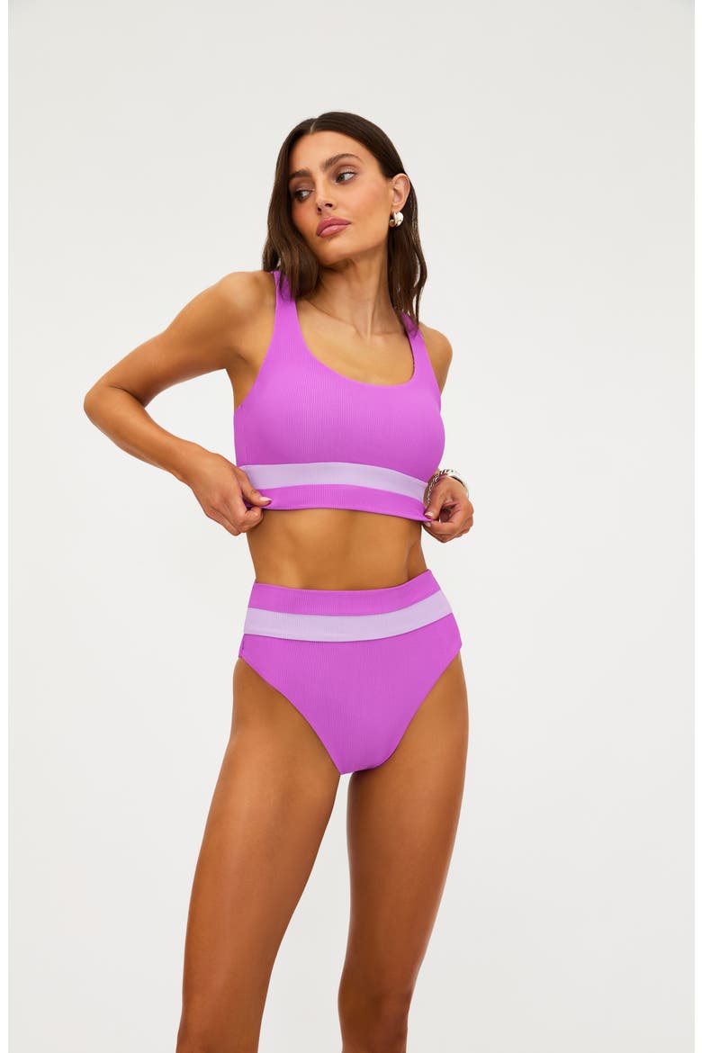 Mackenzine Colorblock Bikini Top, Alternate, color, LAVENDER VIOLET