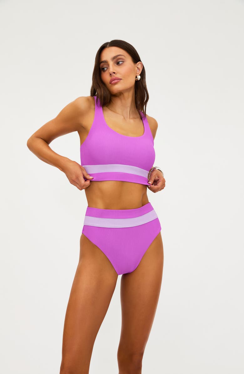 Beach Riot Mackenzine Colorblock Bikini Top, Alternate, color, Lavender Violet