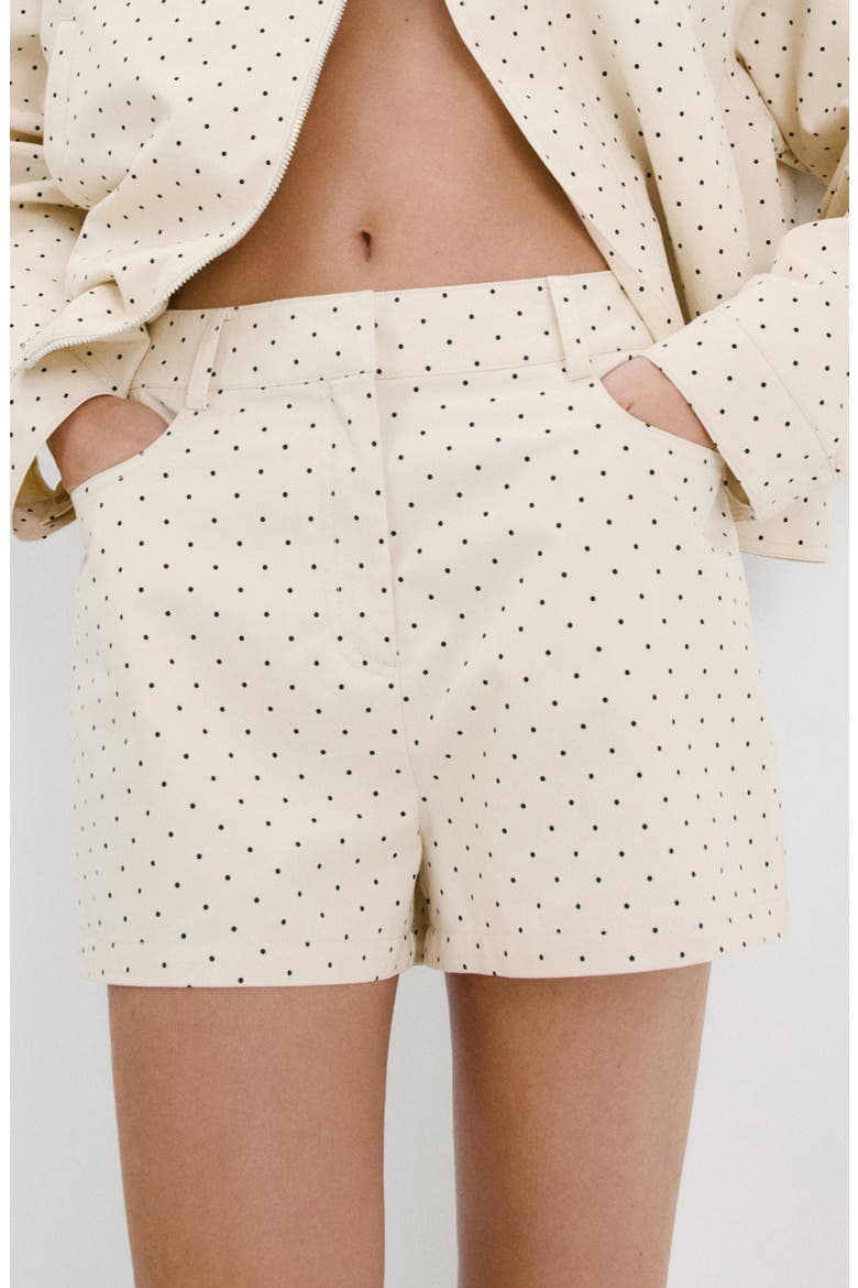 Dot Cotton Shorts, Main, color, ECRU