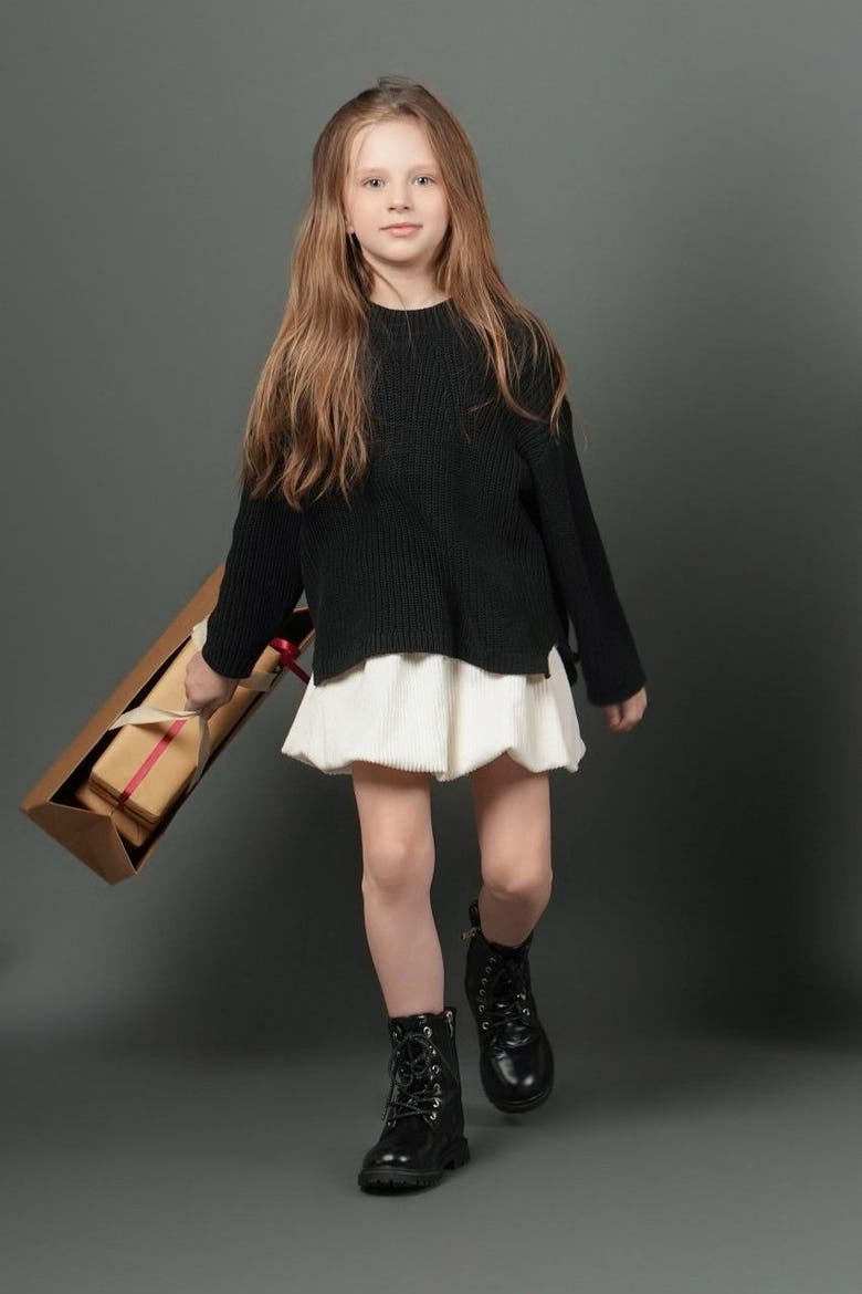 Corduroy Balloon Skirt, Alternate, color, Off White