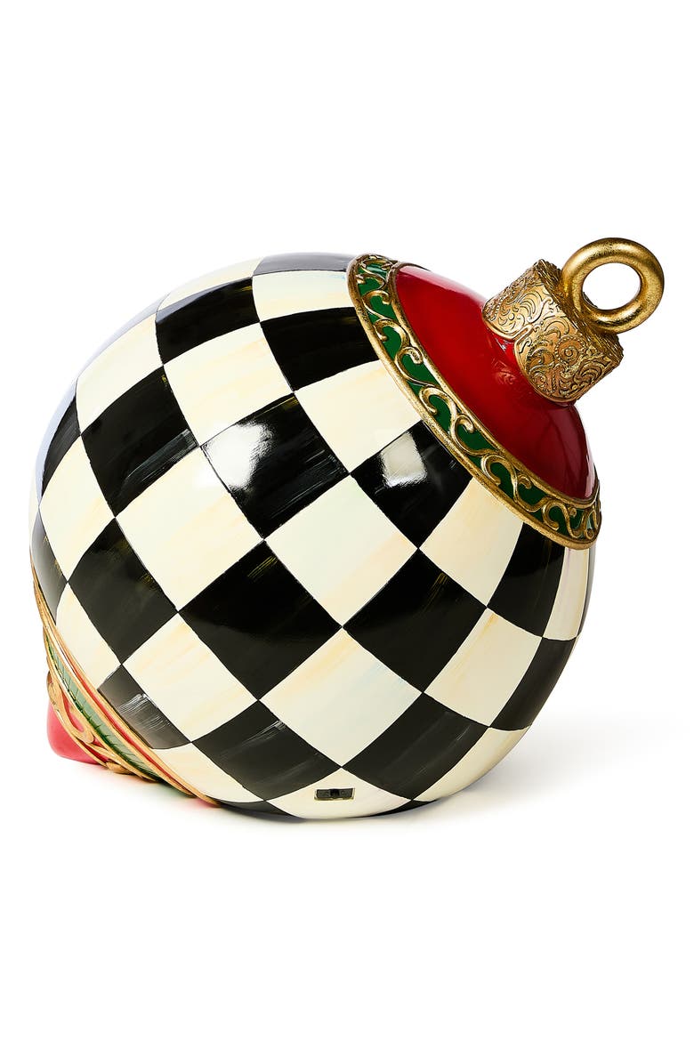 MACKENZIE CHILDS Reflector Outdoor Medium Trophy Ornament, Alternate, color, Black