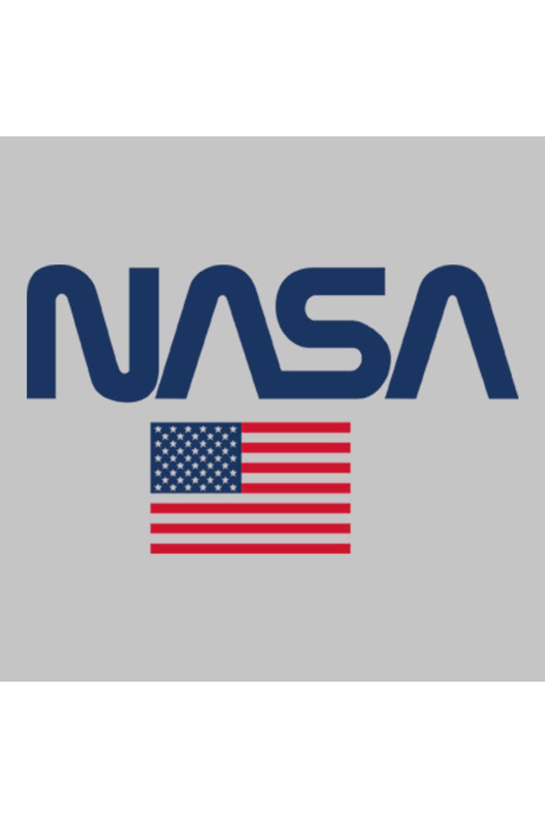 Womens NASA Americana Logo Flag T Shirt, Alternate, color, Athletic Heather