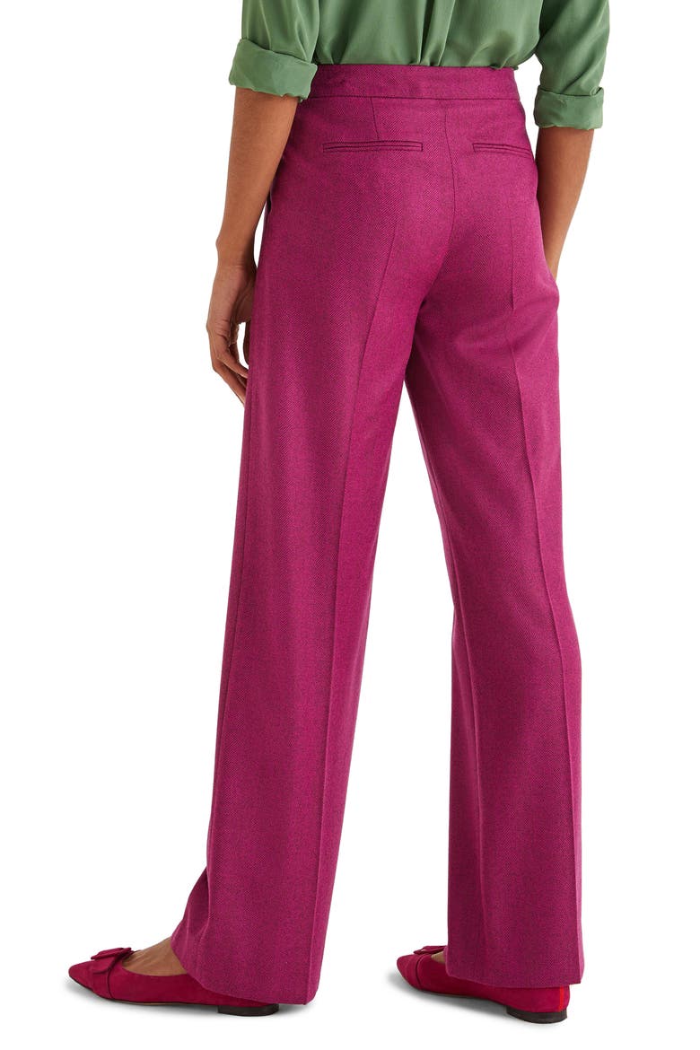 Wide Leg Tweed Pants, Alternate, color, FUSCIA HERRINGBONE