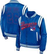 WEAR by Erin Andrews Women's WEAR by Erin Andrews Blue New York Rangers Baller Full-Zip Bomber Jacket