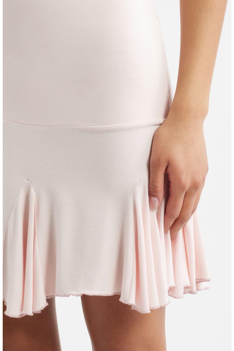 Margot Godet Hem Miniskirt, Alternate, color, BABY PINK