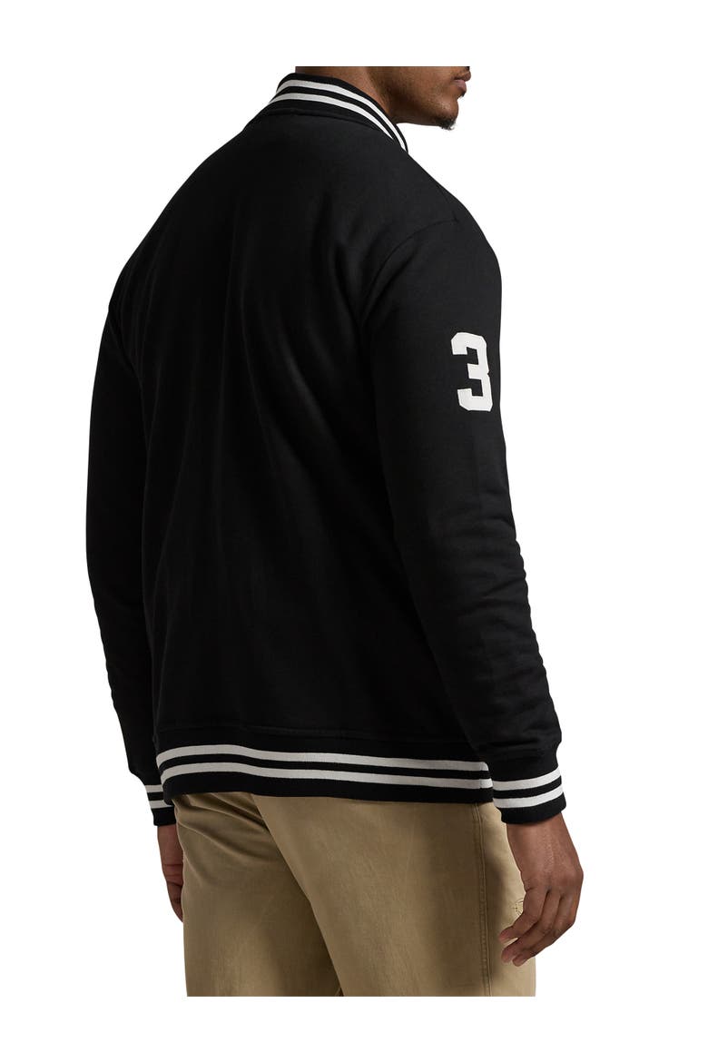 Big & Tall Big Pony Fleece Baseball Jacket, Alternate, color, POLO BLACK