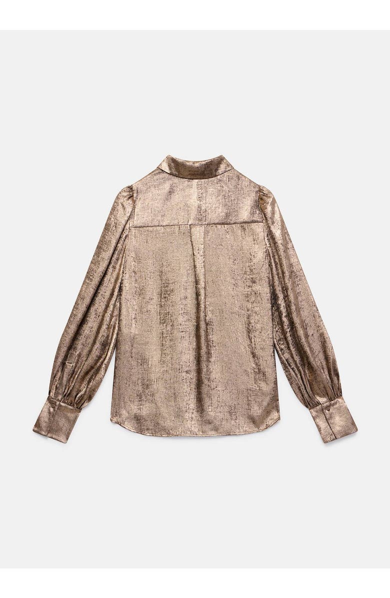 MINT VELVET Metallic Long Sleeve Shirt, Alternate, color, Gold