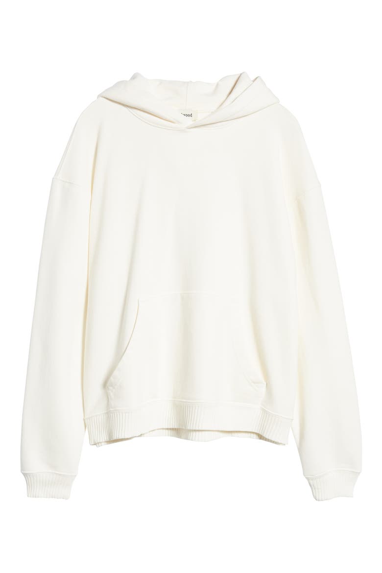 Core Oversize Organic Cotton Brushed Terry Hoodie, Alternate, color, WHITE