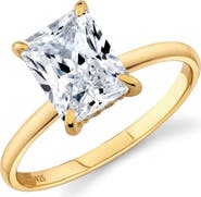 Crislu Radiant Cut Cubic Zirconia Solitaire Ring