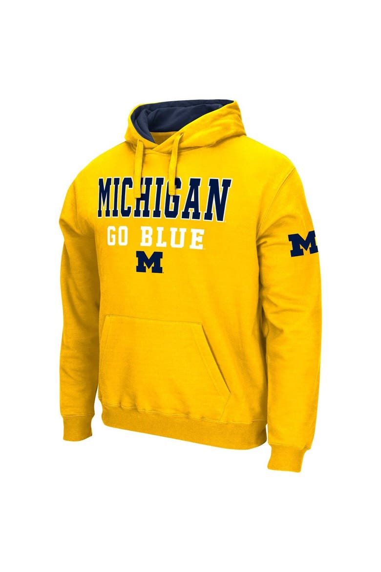 Men's Colosseum Maize Michigan Wolverines Sunrise Pullover Hoodie, Alternate, color, Maize