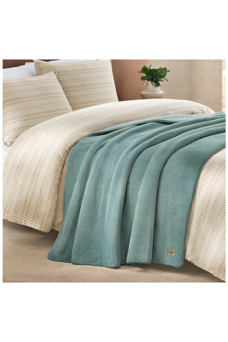 Sage Plush Throw Blanket, Alternate, color, SIDEWALK