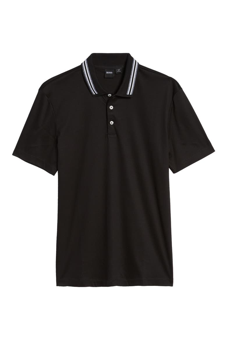 Piket Tipped Collar Polo, Alternate, color, BLACK