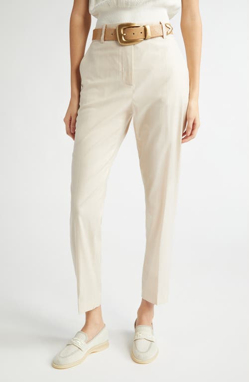 Eleventy Slim Fit Stripe Stretch Virgin Wool Blend Pants In Sand