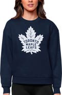 ANTIGUA Women's Antigua Navy Toronto Maple Leafs Primary Logo Team Logo Victory Crewneck Pullover Sweatshirt