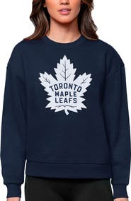 ANTIGUA Women's Antigua Navy Toronto Maple Leafs Primary Logo Team Logo Victory Crewneck Pullover Sweatshirt