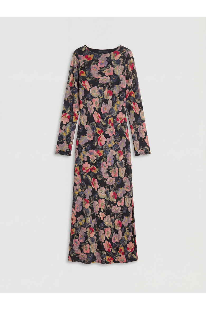 Floral Bias Cut Scoop Back Midaxi Dress, Alternate, color, Floral