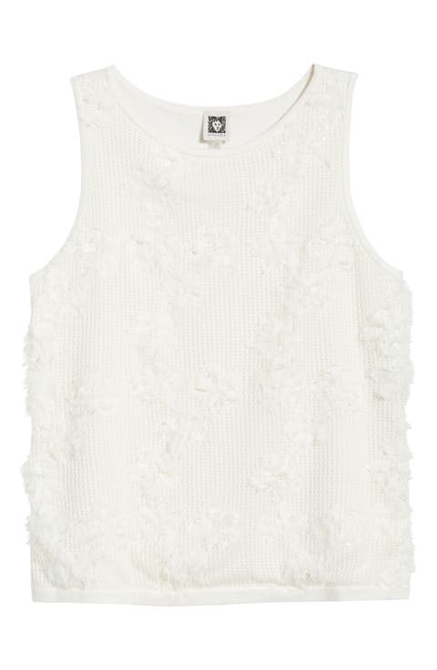 Organza Appliqué Sweater Tank