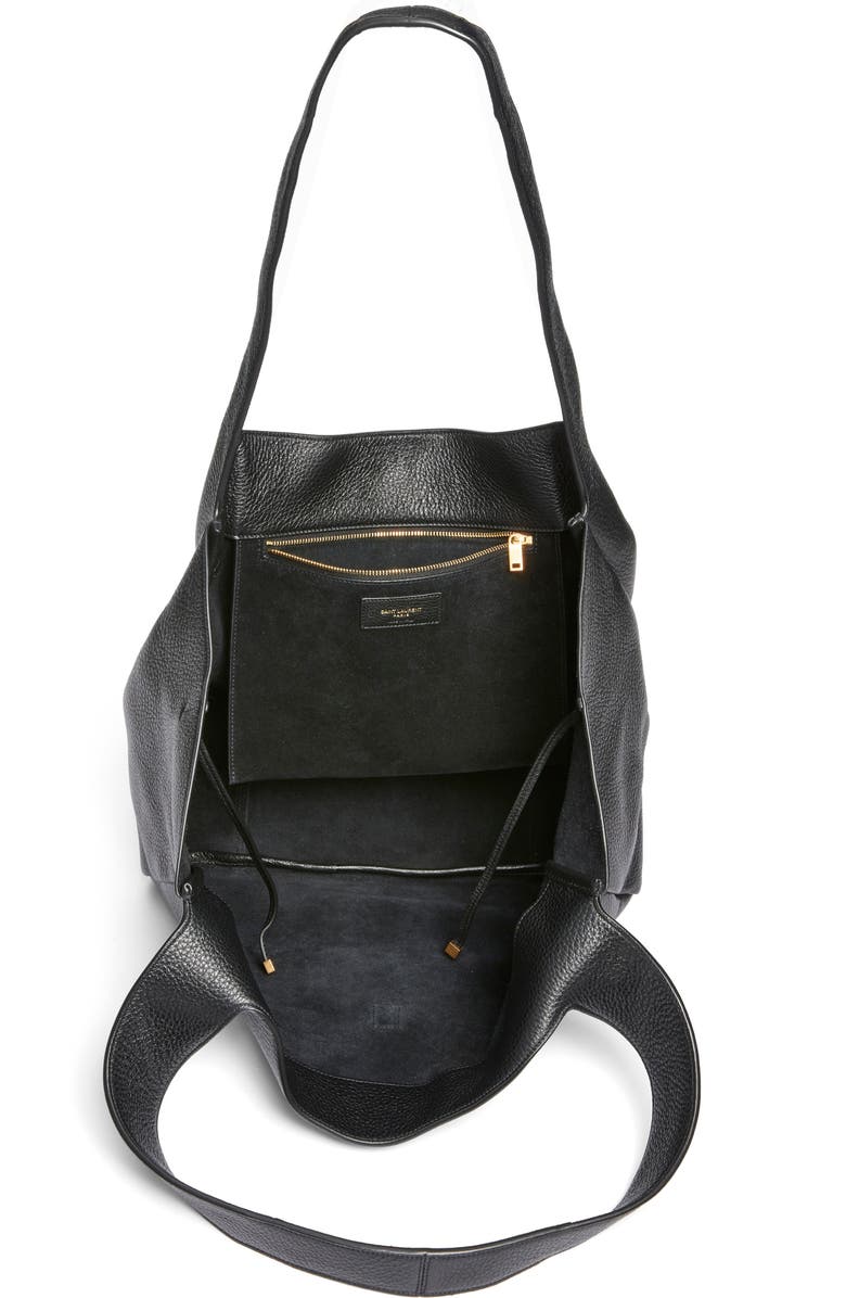 Saint Laurent Le 5 À 7 Bea Leather Tote, Alternate, color, 1000 Noir