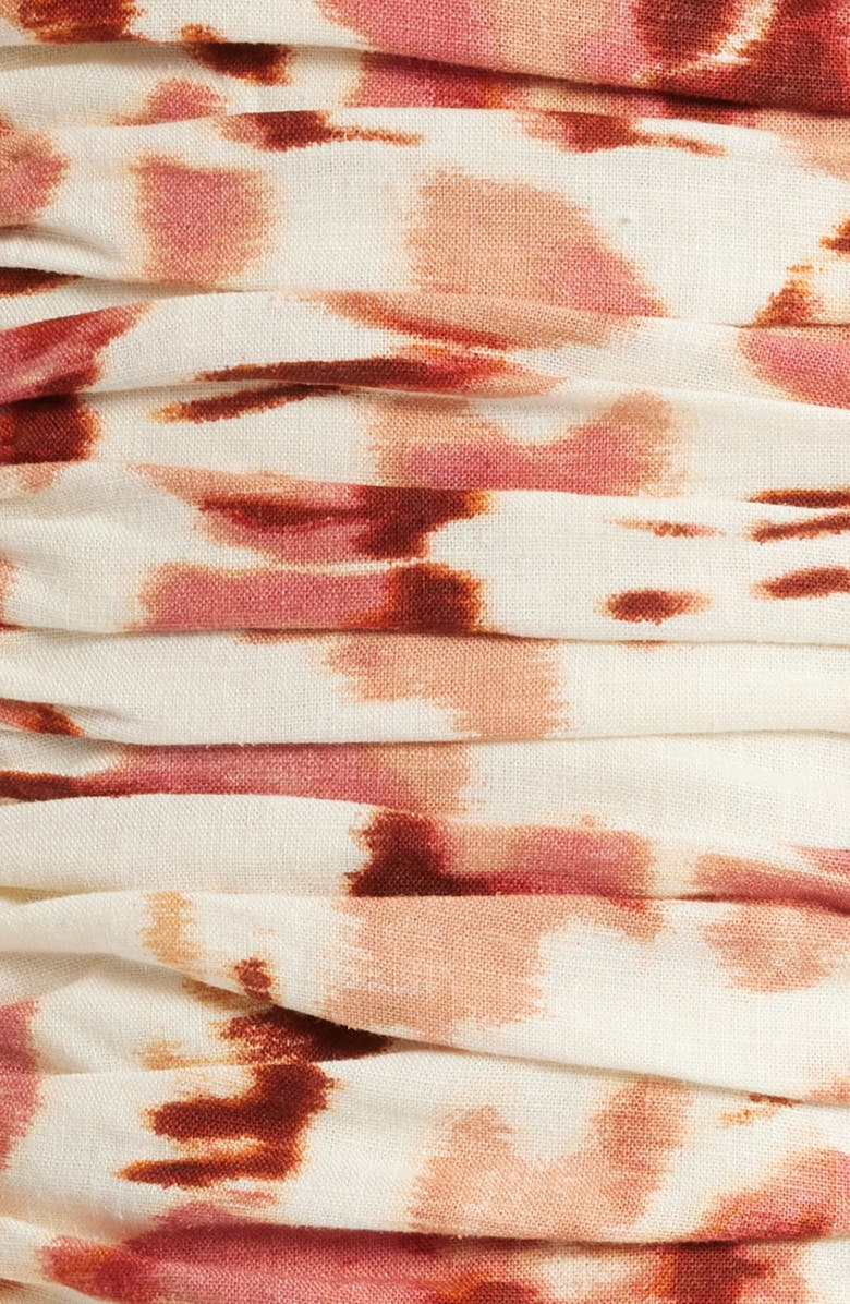 Chelsea28 Ruched Linen Blend Strapless Sundress, Alternate, color, Beige- Red Ethereal Blooms