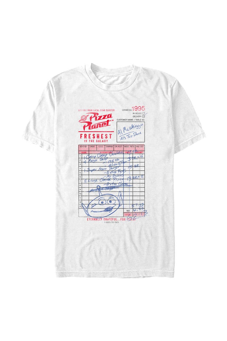 Men's Toy Story Distressed Pizza Order  Graphic T-Shirt, Alternate, color, White