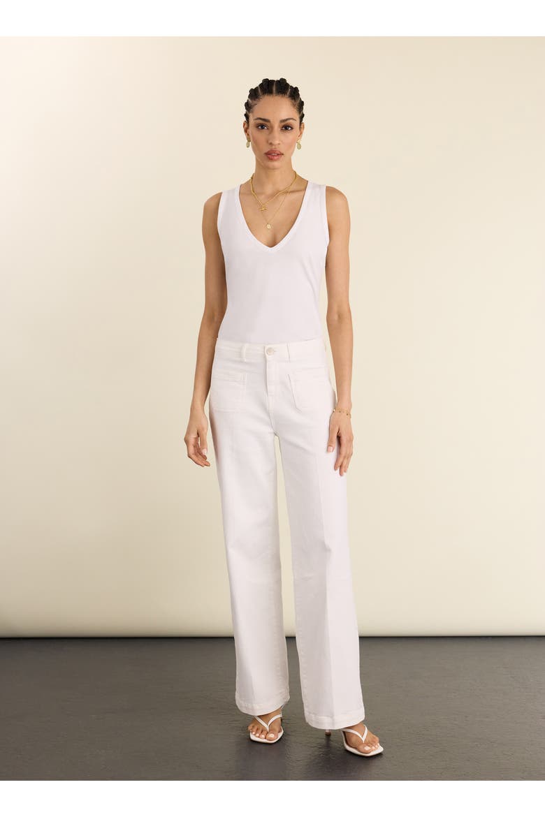 Jada Organic Cotton V-Neck Tank, Alternate, color, Pure White
