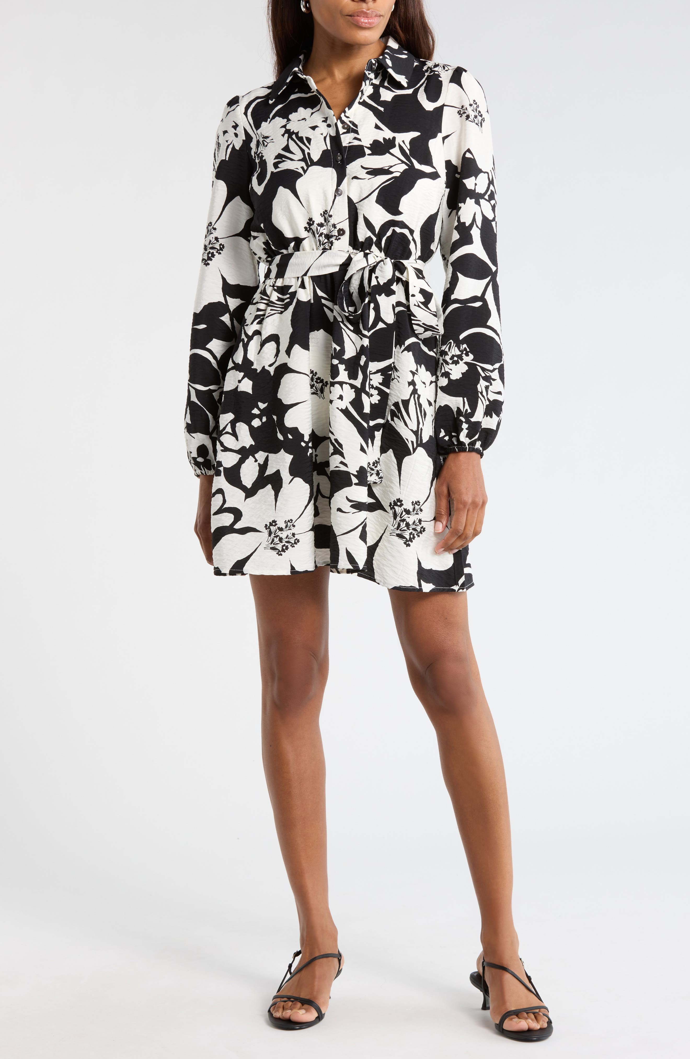 Sam Edelman Floral Long Sleeve Shirtdress