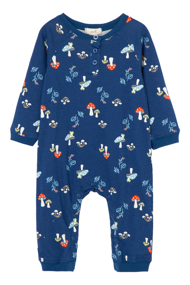 Mushrooms Cotton Romper, Main, color, PRINT