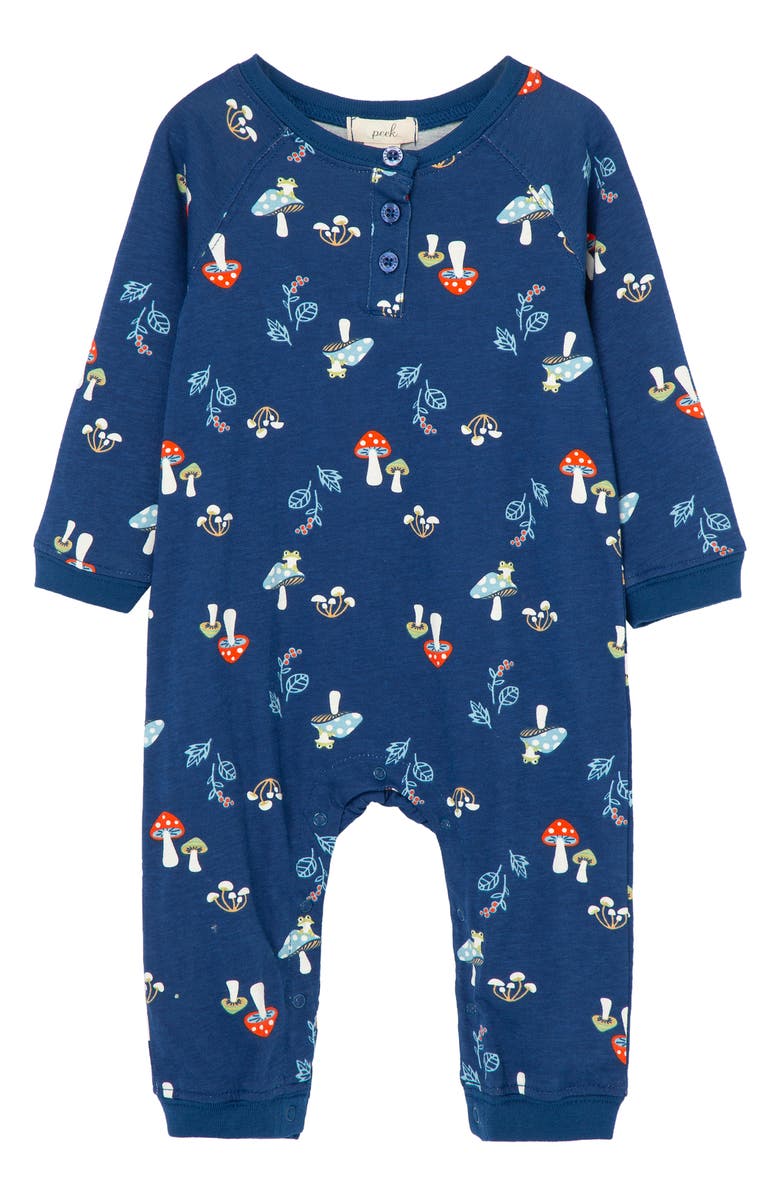 Peek Aren't You Curious Mushrooms Cotton Romper, Main, color, 
