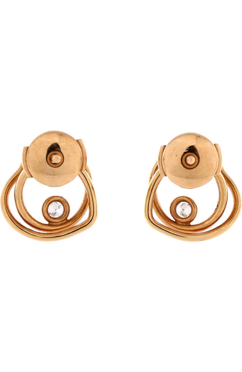 Pre-Owned Hermes Vertige Coeur Stud Earrings 18K Rose Gold with Diamond TPM, Alternate, color, Rose Gold