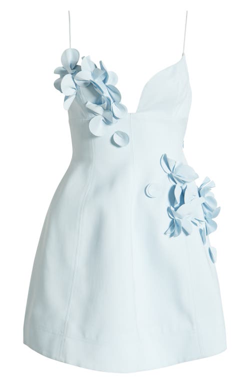 Acler Bilston Floral-embellished Mini Dress In Baby Blue