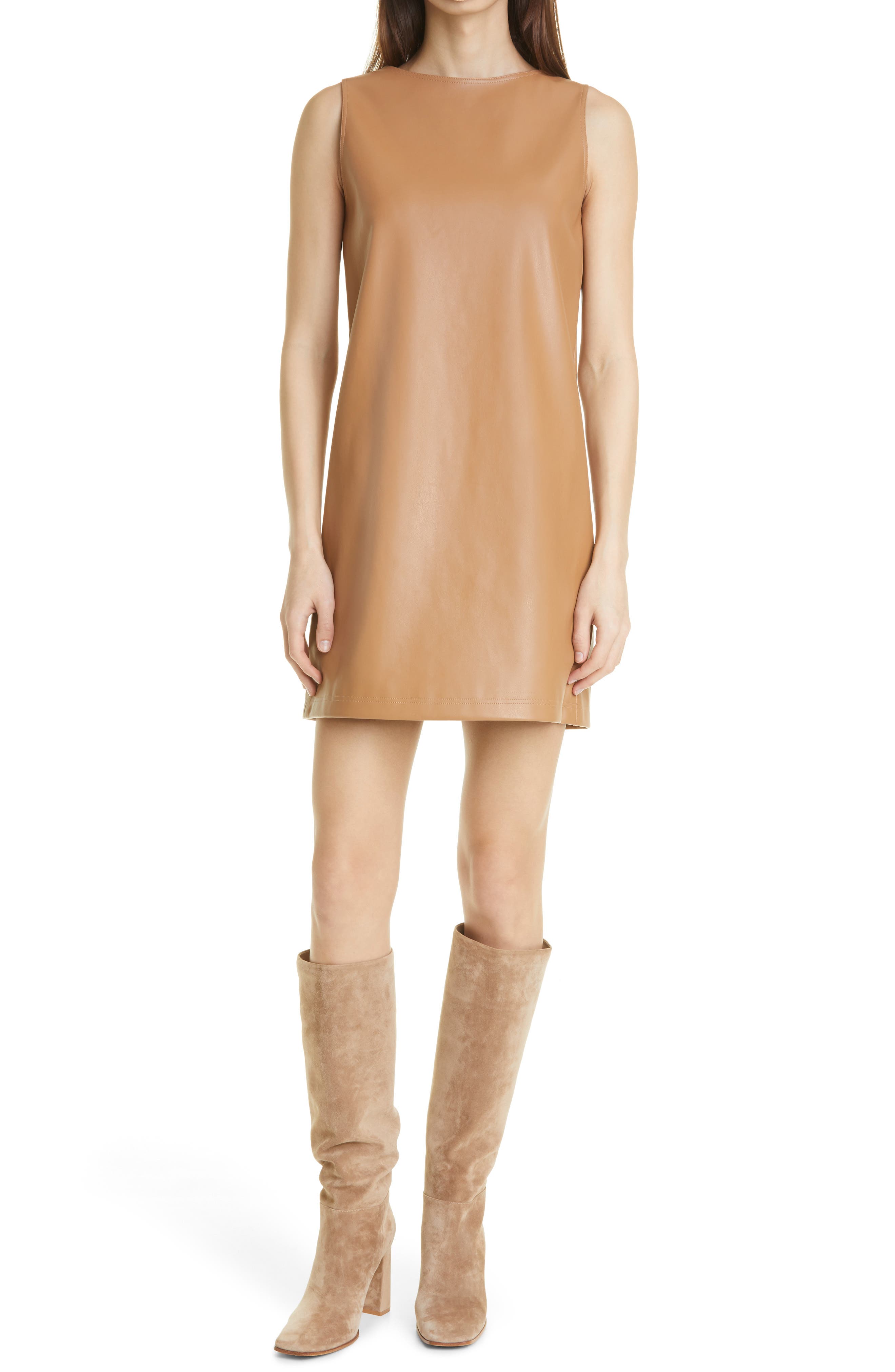theory faux leather dress Sleeveless Shift (Women) WAY