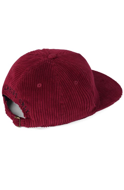Members Only Corduroy Baseball Cap In Burgundy