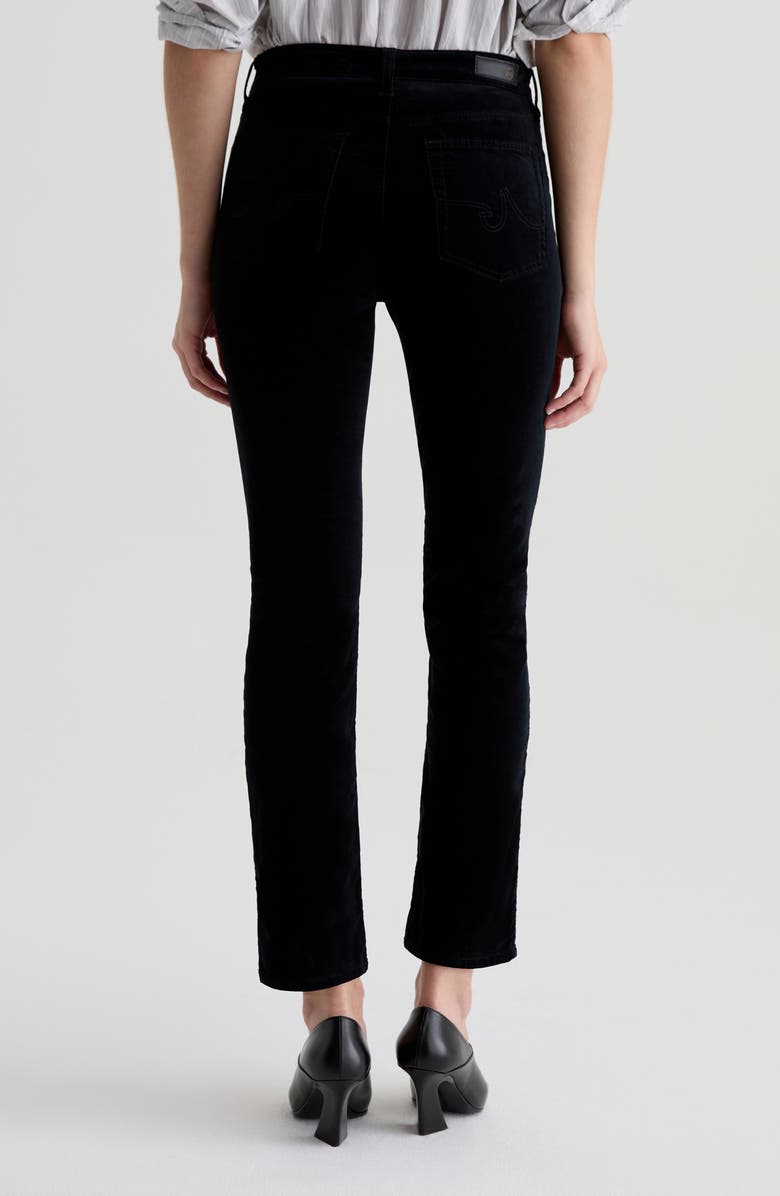 AG Mari Mid Rise Slim Straight Leg Velvet Jeans, Alternate, color, Super Black