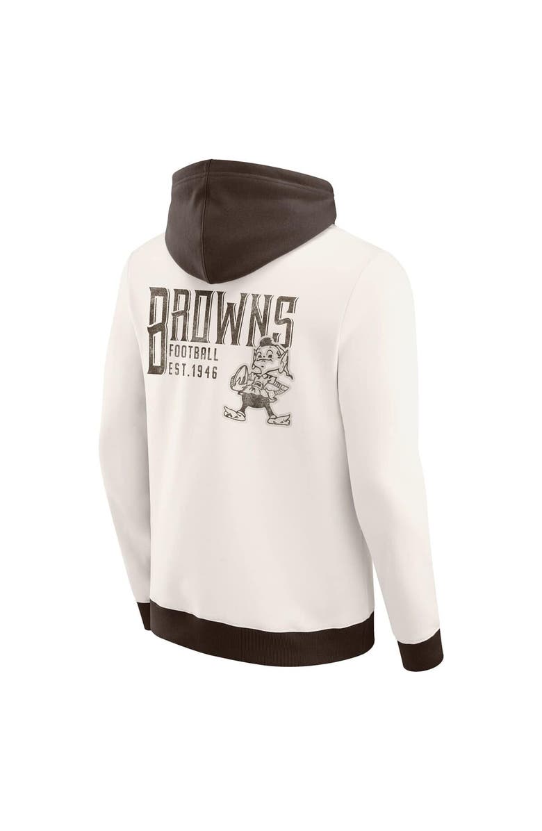 Darius Rucker Collection by Fanatics Men's Darius Rucker Collection by Fanatics Cream Cleveland Browns Distressed Graphics Full-Zip Hoodie, Alternate, color, Cream