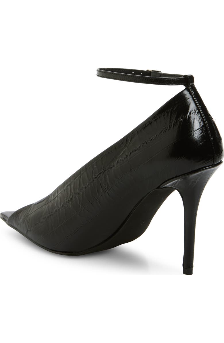 Jeffrey Campbell Inherit Ankle Strap Pointed Peep Toe Sandal, Alternate, color, Black Eel