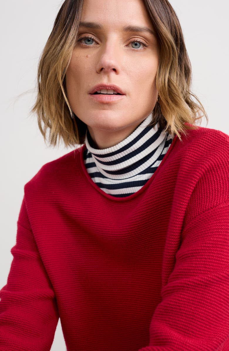 Seasalt Cornwall Fruity II Merino Wool Blend Sweater, Alternate, color, Knit Melange Carmine