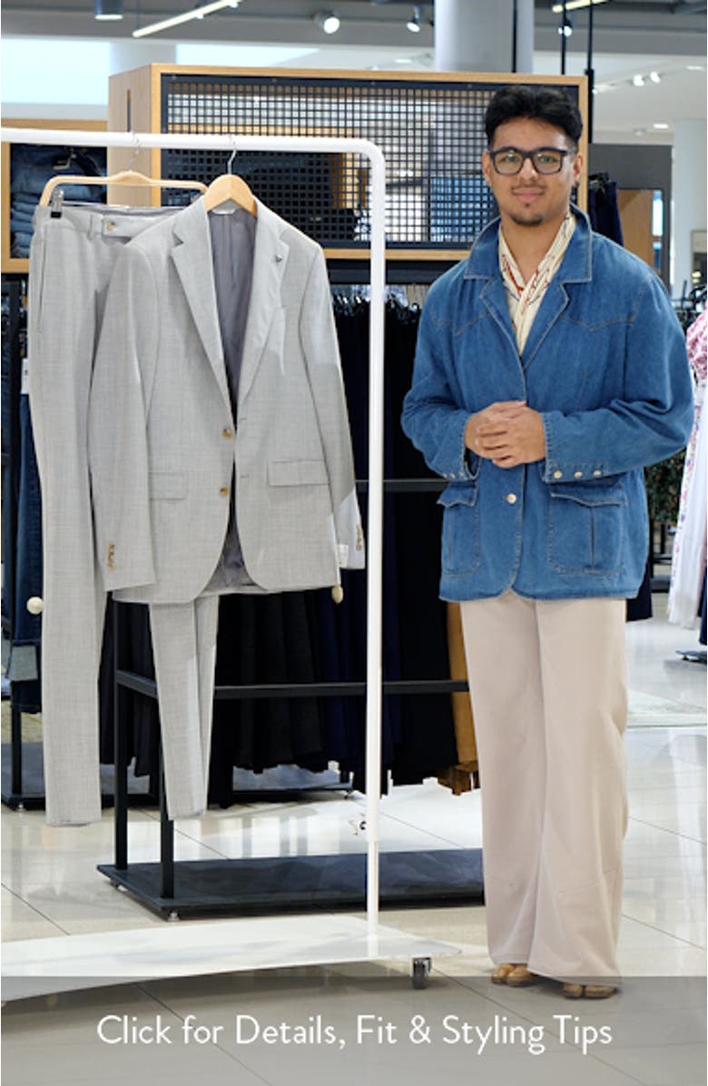 Esprit Contemporary Fit Light Grey Mélange Stretch Wool Suit, sales video thumbnail